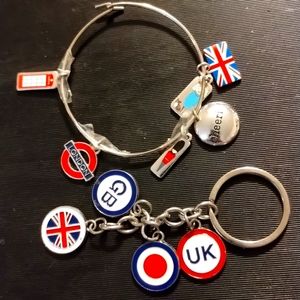Handmade vintage Great Britain UK bracelet and keychain